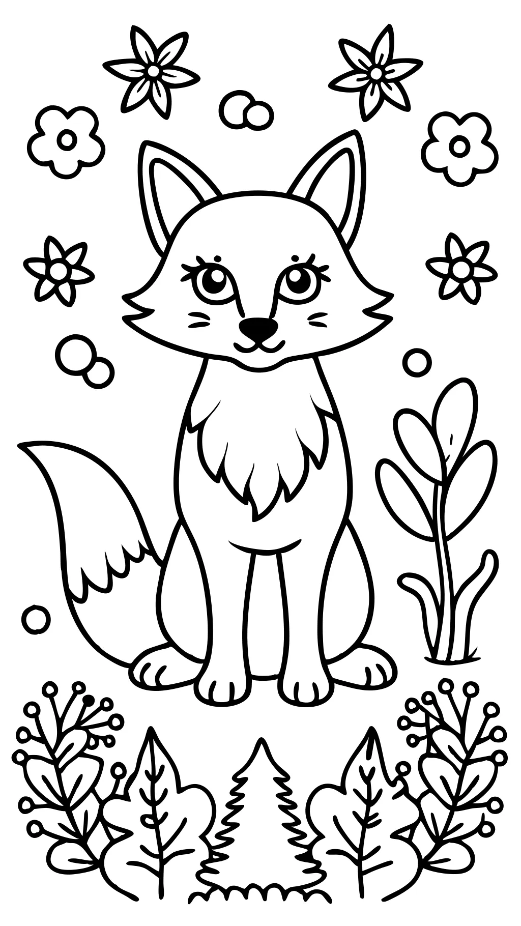 coloring page for fox